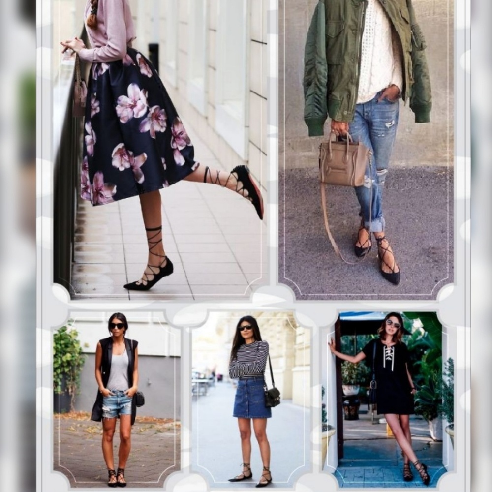 Lace-up Suede Flats